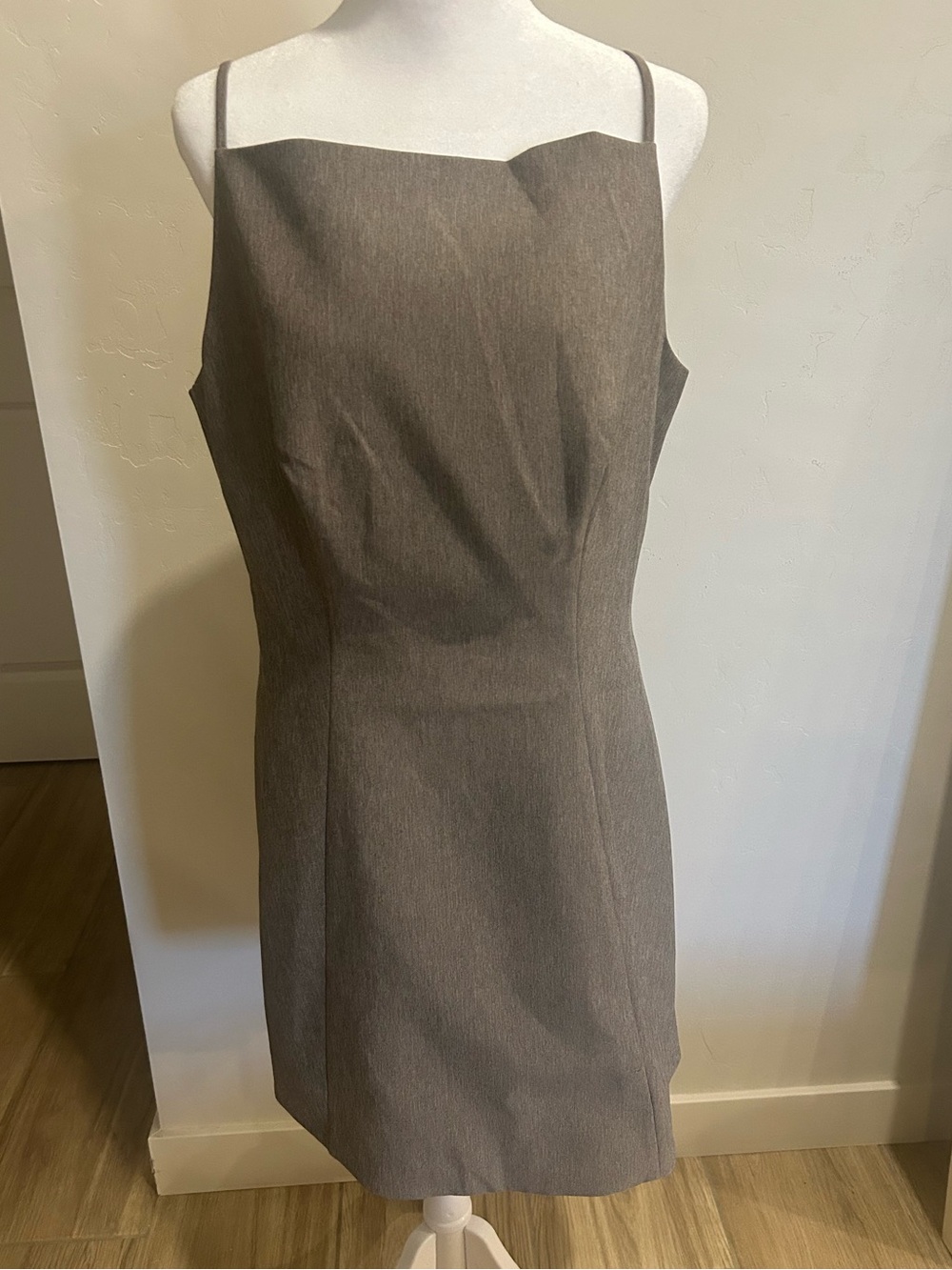 Mare Mare X Anthropologie Grey Square Neck  Shift Mini Dress - NWT Size L